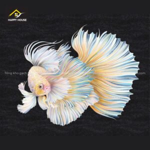 Gạch trang trí 80x260 tranh phong cảnh và tranh mossaic 5D - Tổng kho gạch ốp lát Hà Nội Happyhouse - hình con cá