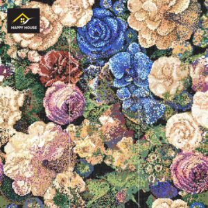 Gạch trang trí 80x260 tranh phong cảnh và tranh mossaic 5D - Tổng kho gạch ốp lát Hà Nội Happyhouse - hoa lá nhiều màu