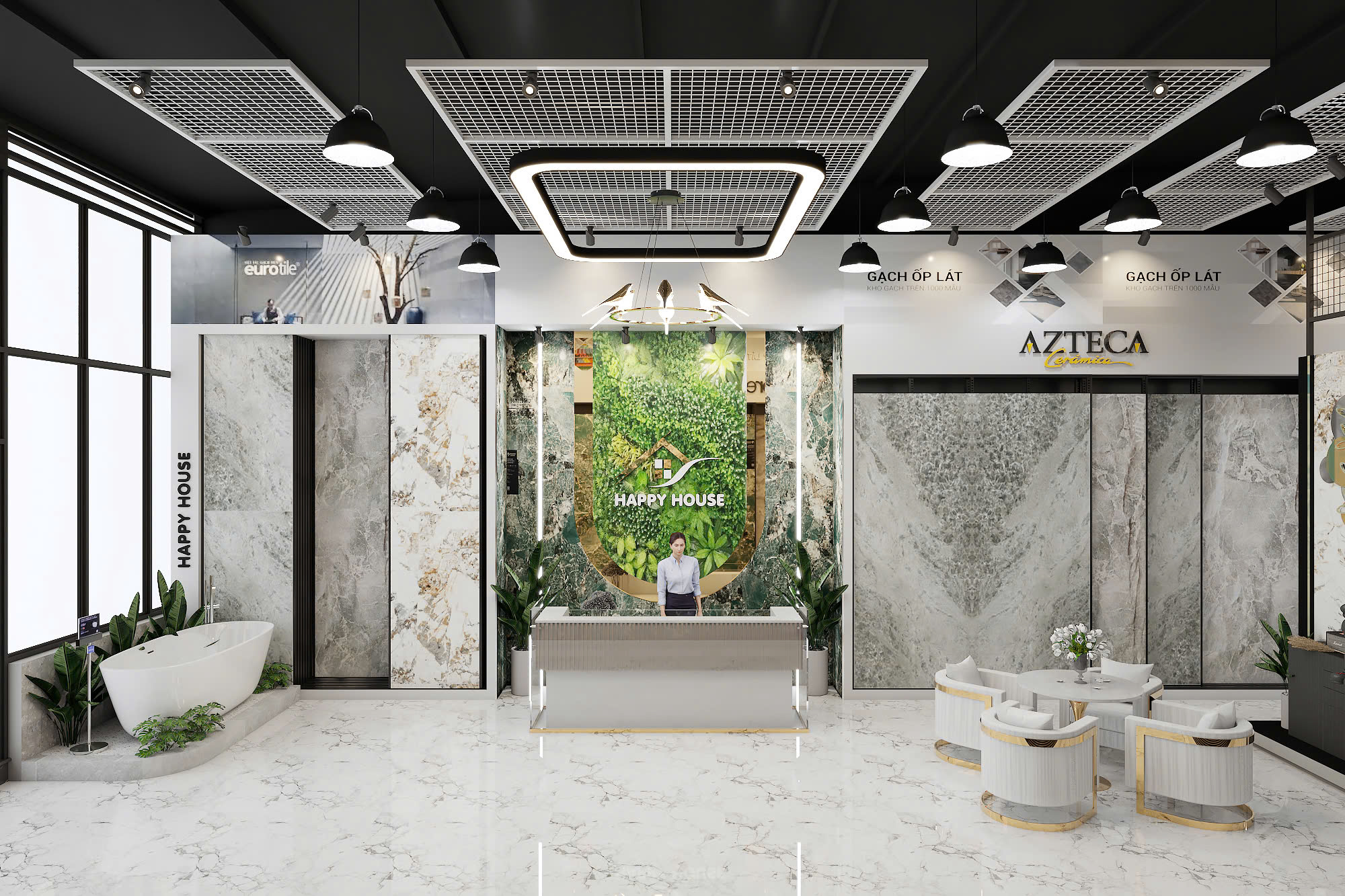 Tổng kho Gạch ốp lát Hà Nội Happyhouse 37 showroom gạch ốp lát hà nội happyhouse 513 An dương Vương