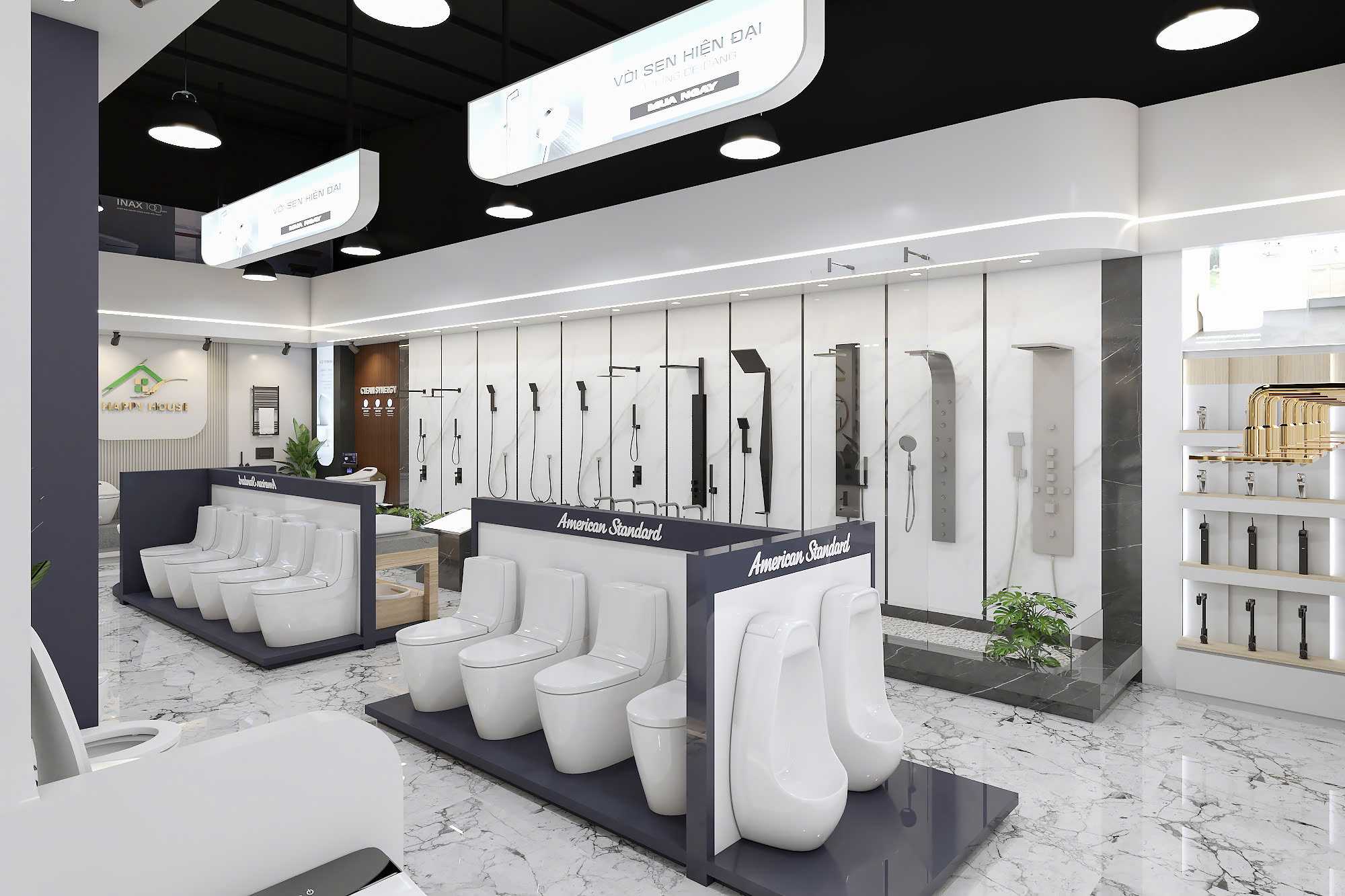 Showroom Happy House trưng bày hàng nghìn mẫu gạch ốp lát Sơn Tây Hà Nội