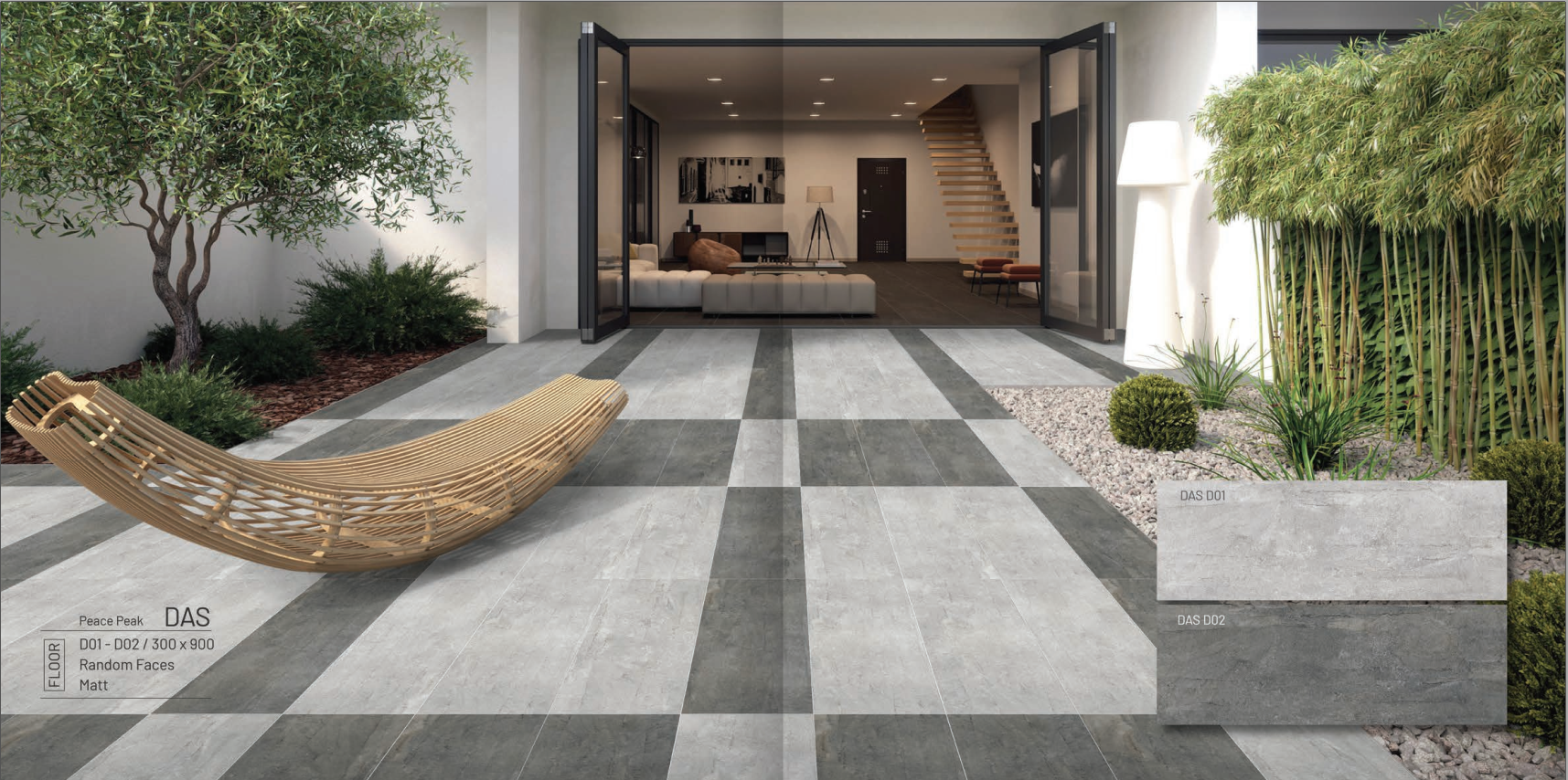 Gạch ốp lát Mỹ Đức Hà Nội – Nâng tầm thẩm mỹ không gian sống cùng Happy House 3 Với những ngôi nhà có sân, lối đi, hoặc tiểu cảnh, gạch chống trơn, gạch terrazzo hoặc gạch giả đá granite nhám là lựa chọn hoàn hảo: chịu nắng mưa, không rêu mốc, dễ vệ sinh.