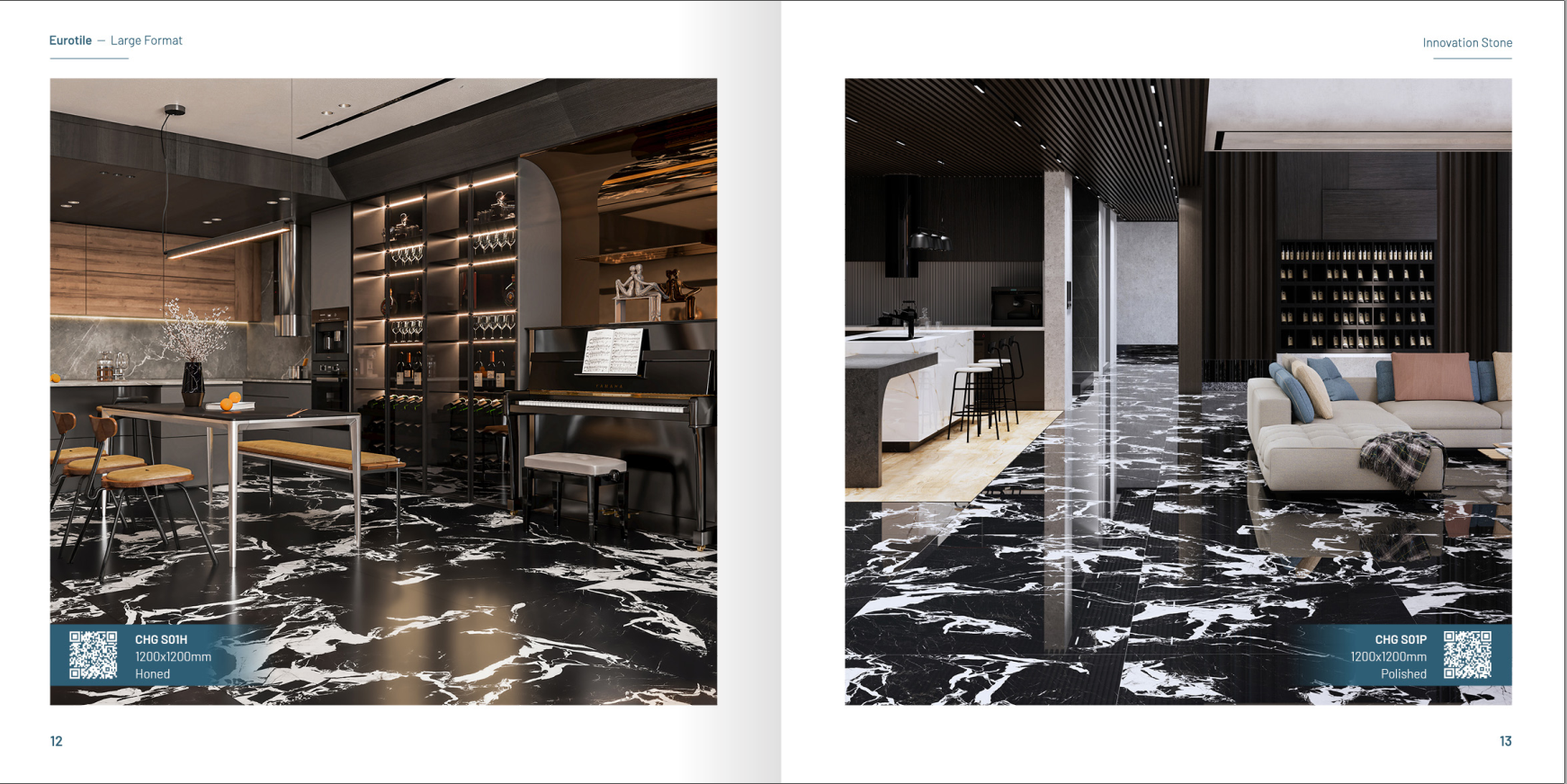 Từ phòng khách, phòng ngủ, nhà tắm, đến sảnh lớn, thang máy, mặt tiền... gạch ốp lát khổ lớn tạo hiệu ứng không gian mở, hiện đại và cao cấp.